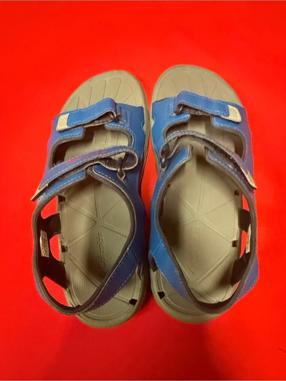 Columbia Blue & Gray Kids' Hook-and-Loop Outdoor Sandals size 7